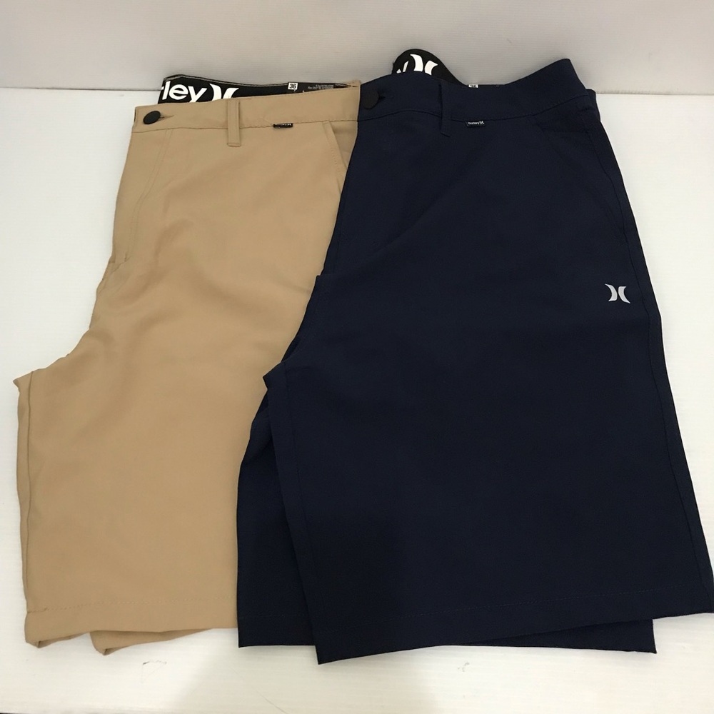 NWT Hurley Men’s Navy & Tan Performance Shorts - 2-Pack Size 36